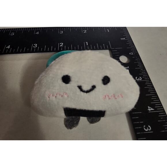 Kawaii Onigiri Plush Hair Tie Elastic Band – Cute Rice Ball Face Accessory - Picture 3 of 4
